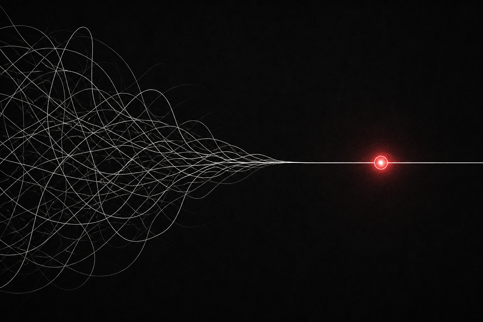 Tangled M-by-N connections resolving into one shared interface
