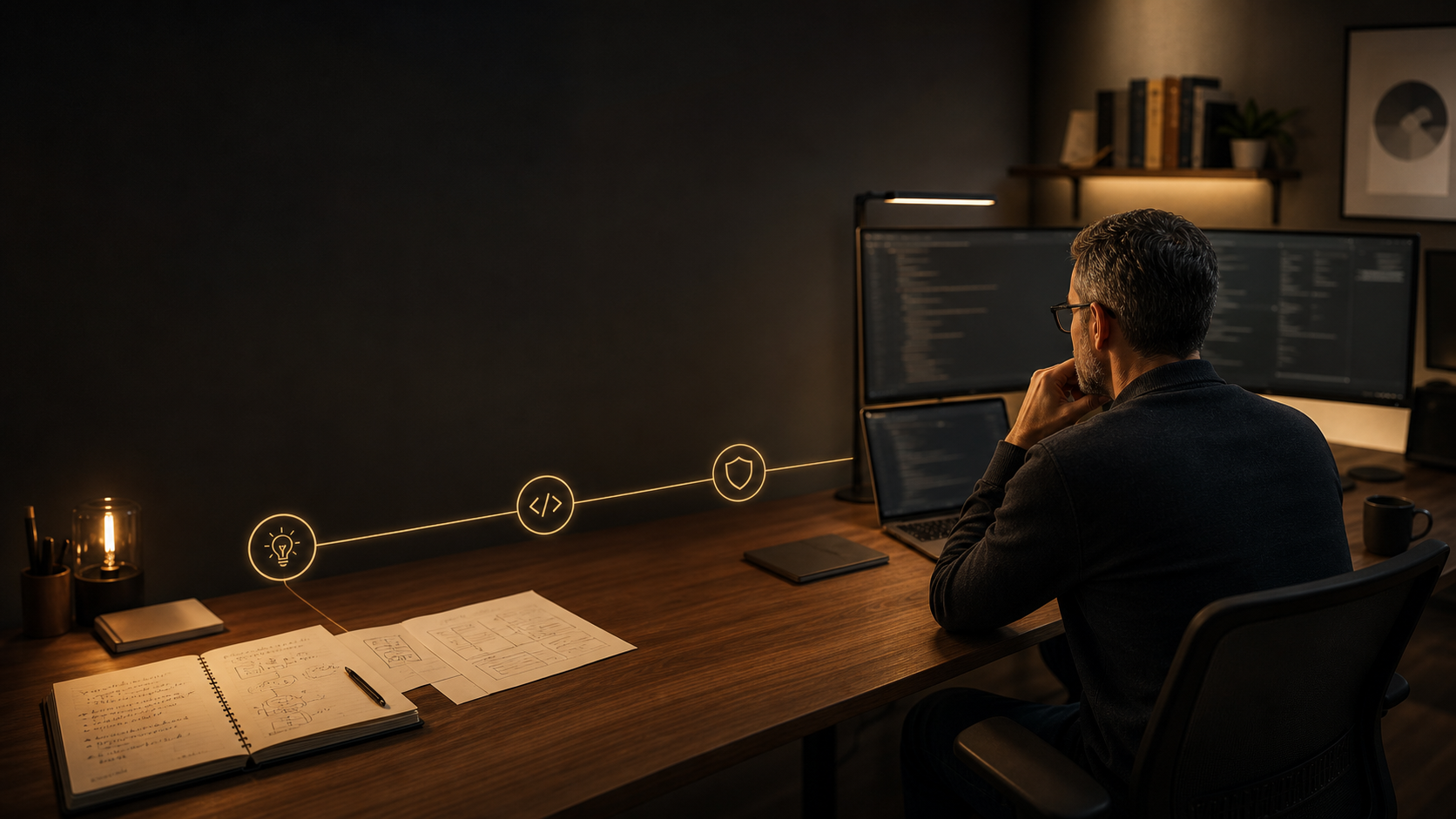 An engineer planning, coding, and verifying work in a single intentional workflow