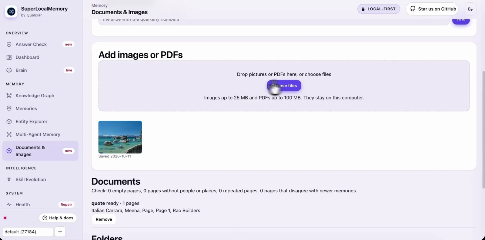 Documents and Images in SuperLocalMemory