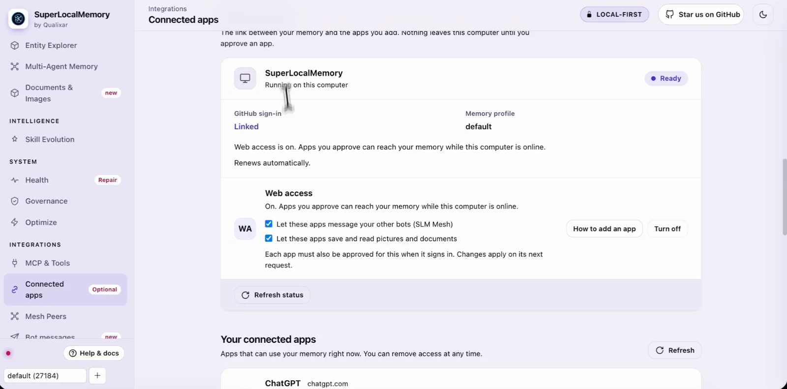 Connected apps