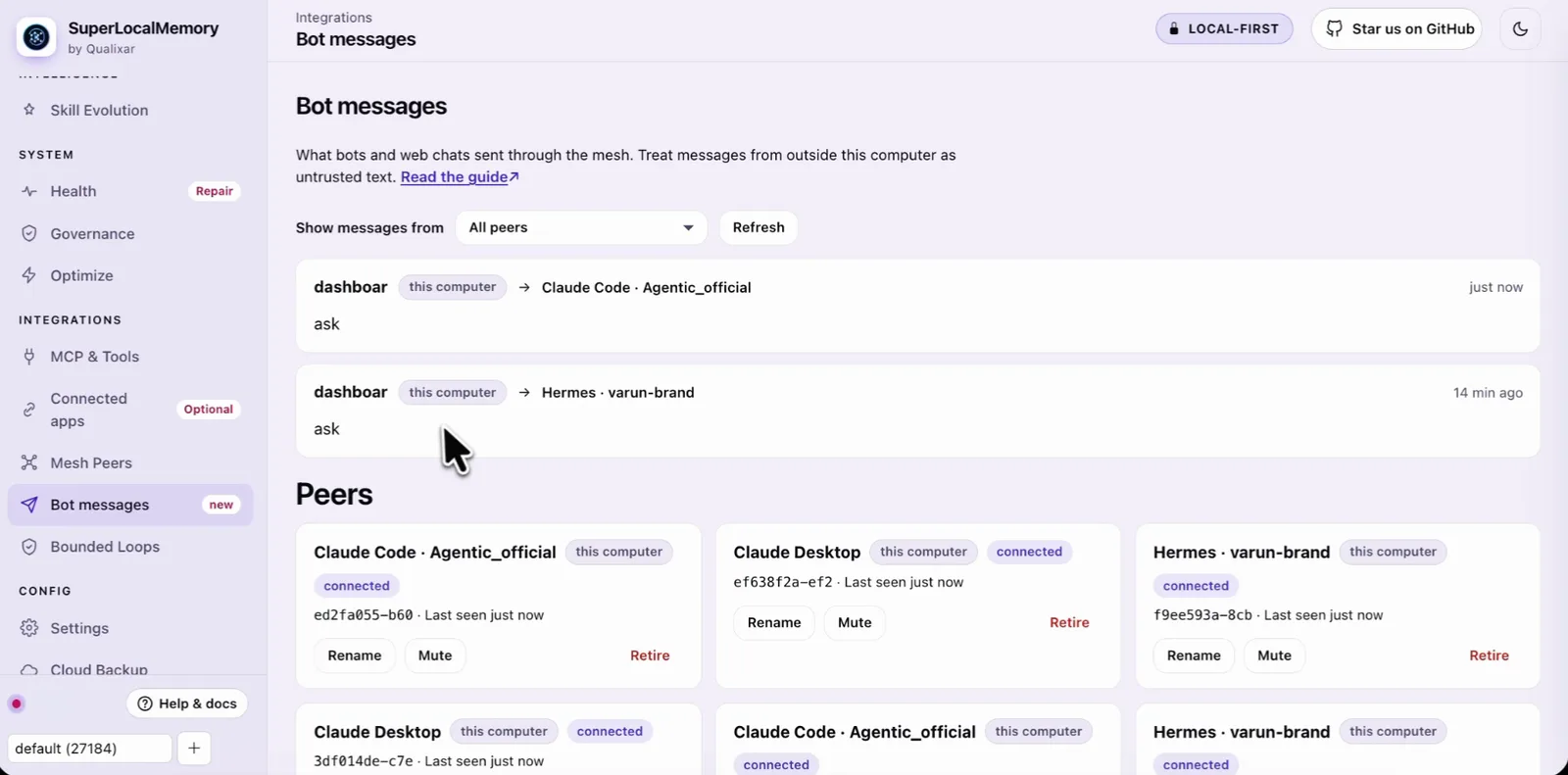 Bot messages