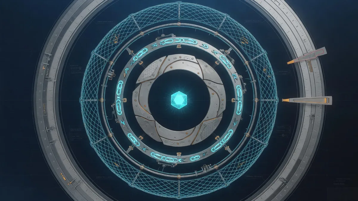 A harness design system — concentric guardrails around an AI core