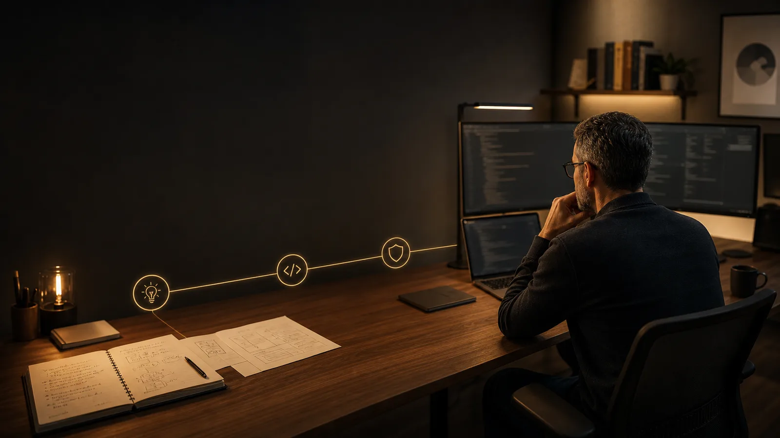An engineer planning, coding, and verifying work in a single intentional workflow